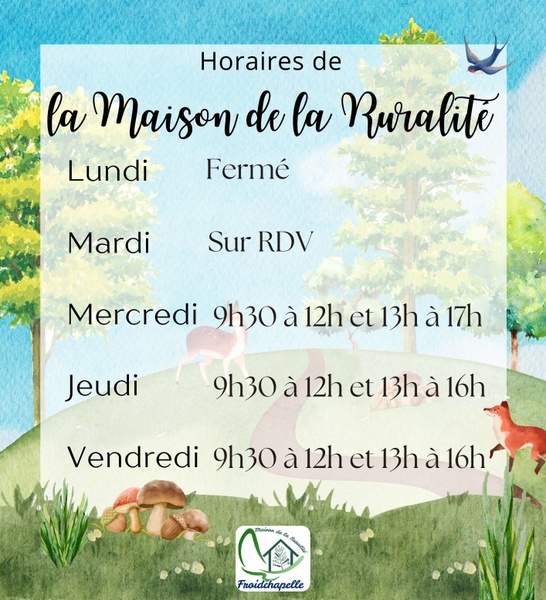 Horaires d'ouverture